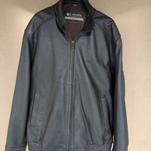 Columbia Men's Brown Heavy Leather Jacket With Lining